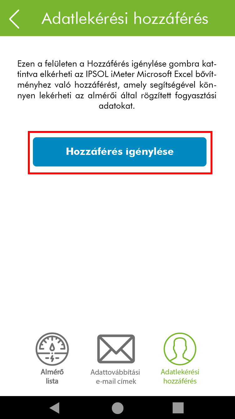 Mobilapp Adatkezelési hozzáférés alap