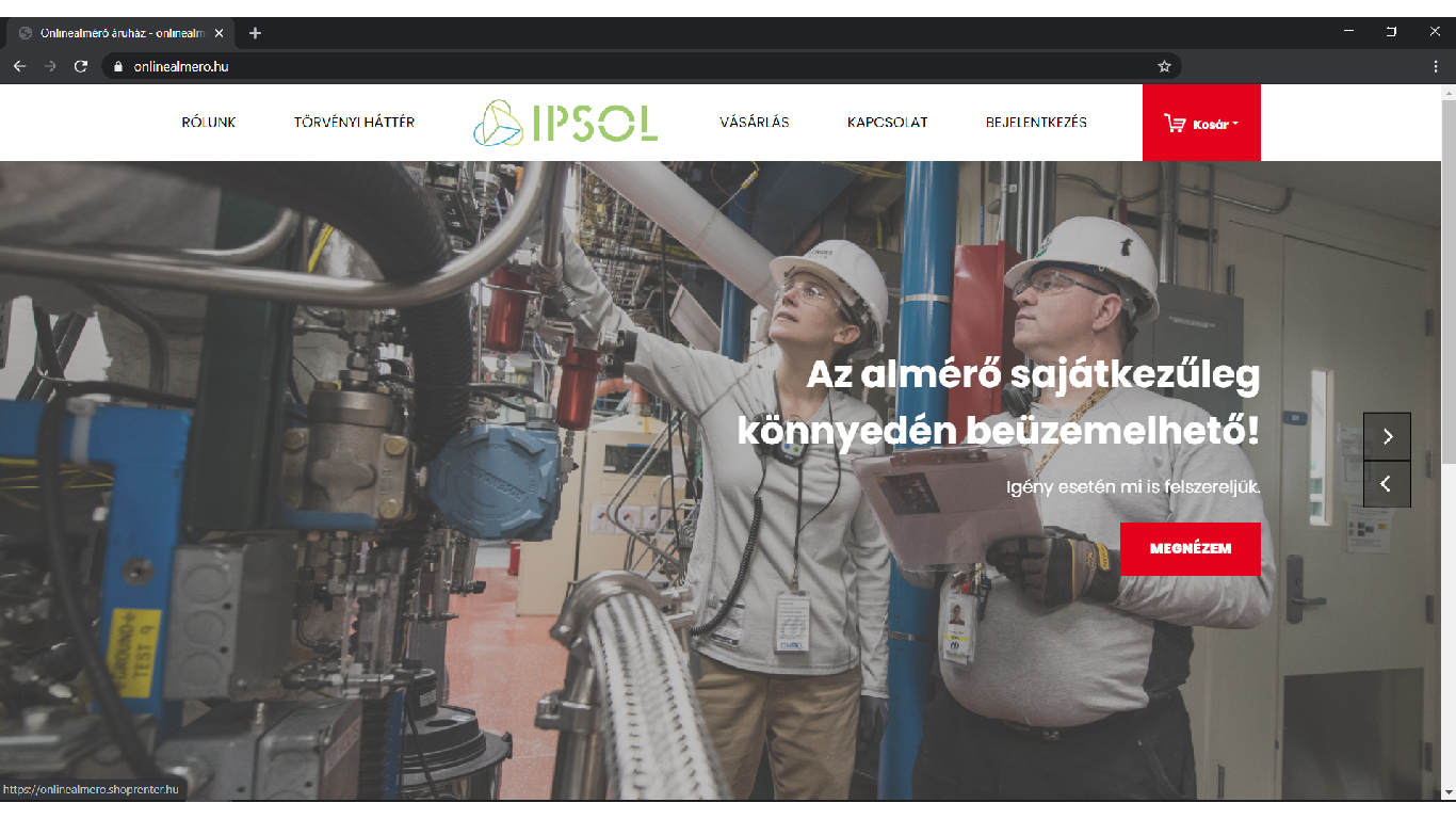 Webshop nyitó oldal